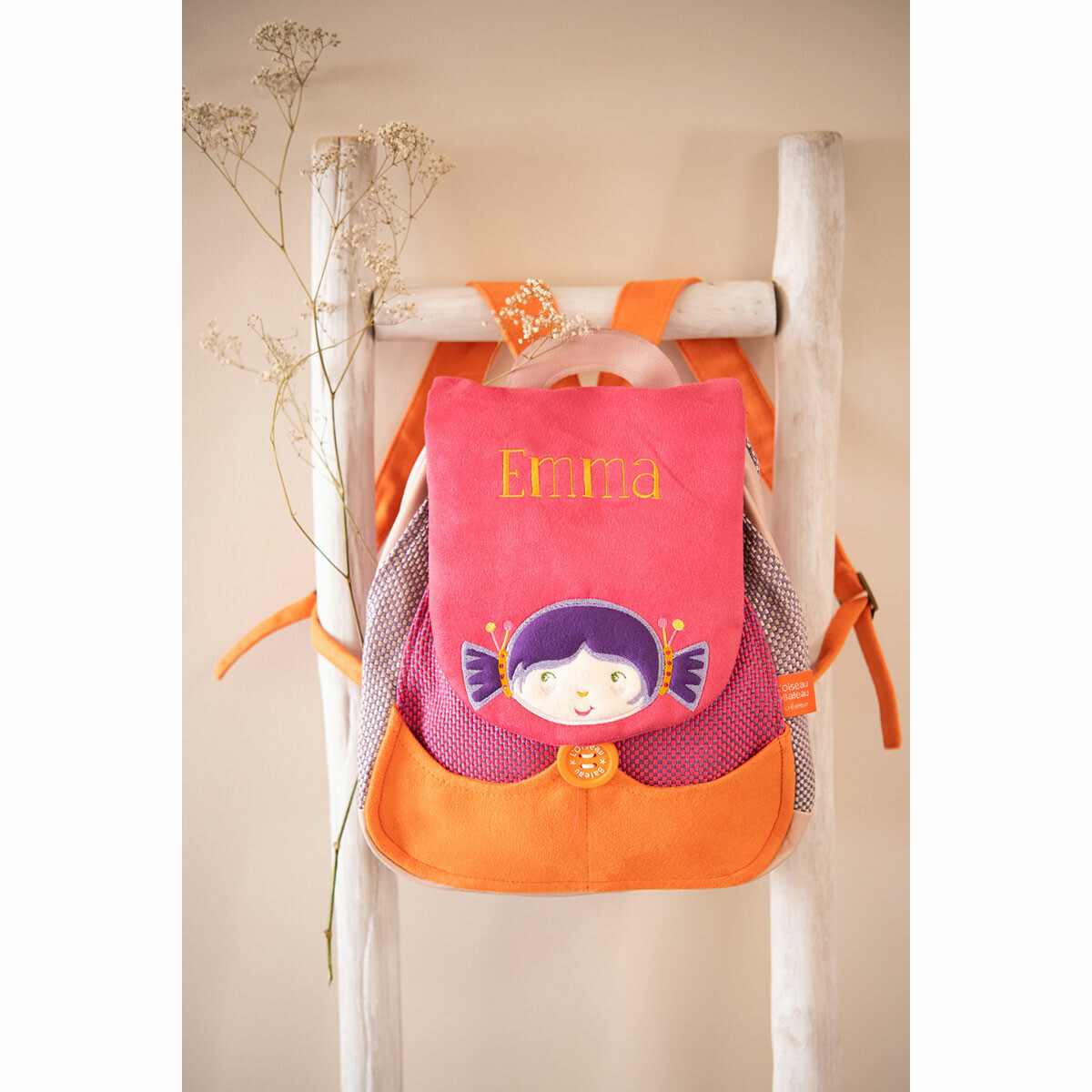 Sac à dos Brodé personnalisable Violette pour enfants et bébés