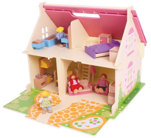 Cette maison de poupée en bois cottage fleuri est une belle maison de couleur rose idéale pour passer un petit week-end tranquille lorsque les beaux jours reviennent.