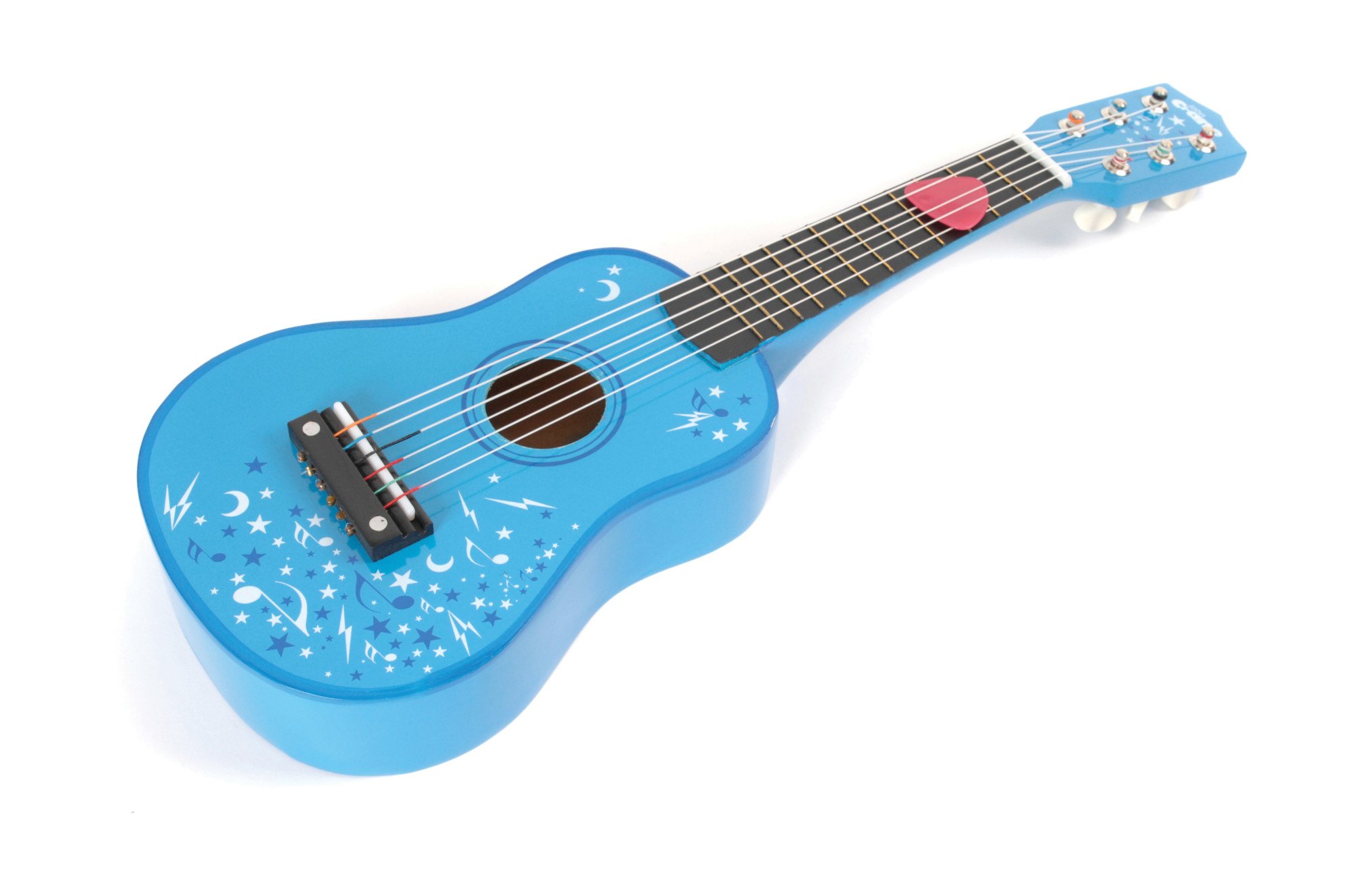 Guitare bleue en bois à 6 cordes instrument de musique jouet pour