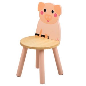 Chaise animal cochon en bois