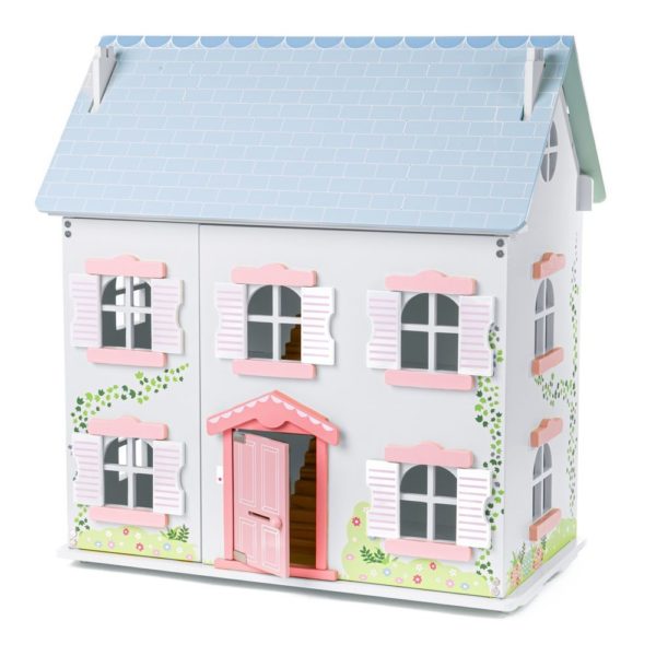 Cette grande maison de poupée en bois Ivy comporte deux étages. C'est l'accessoire de jeu idéal pour inventer des histoires !