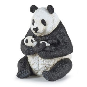 Figurine Panda assis et son bébé
