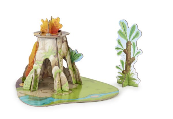 Cette mini terre en carton illustré à construire est parfaite pour accueillir les mini figurines dinosaures.