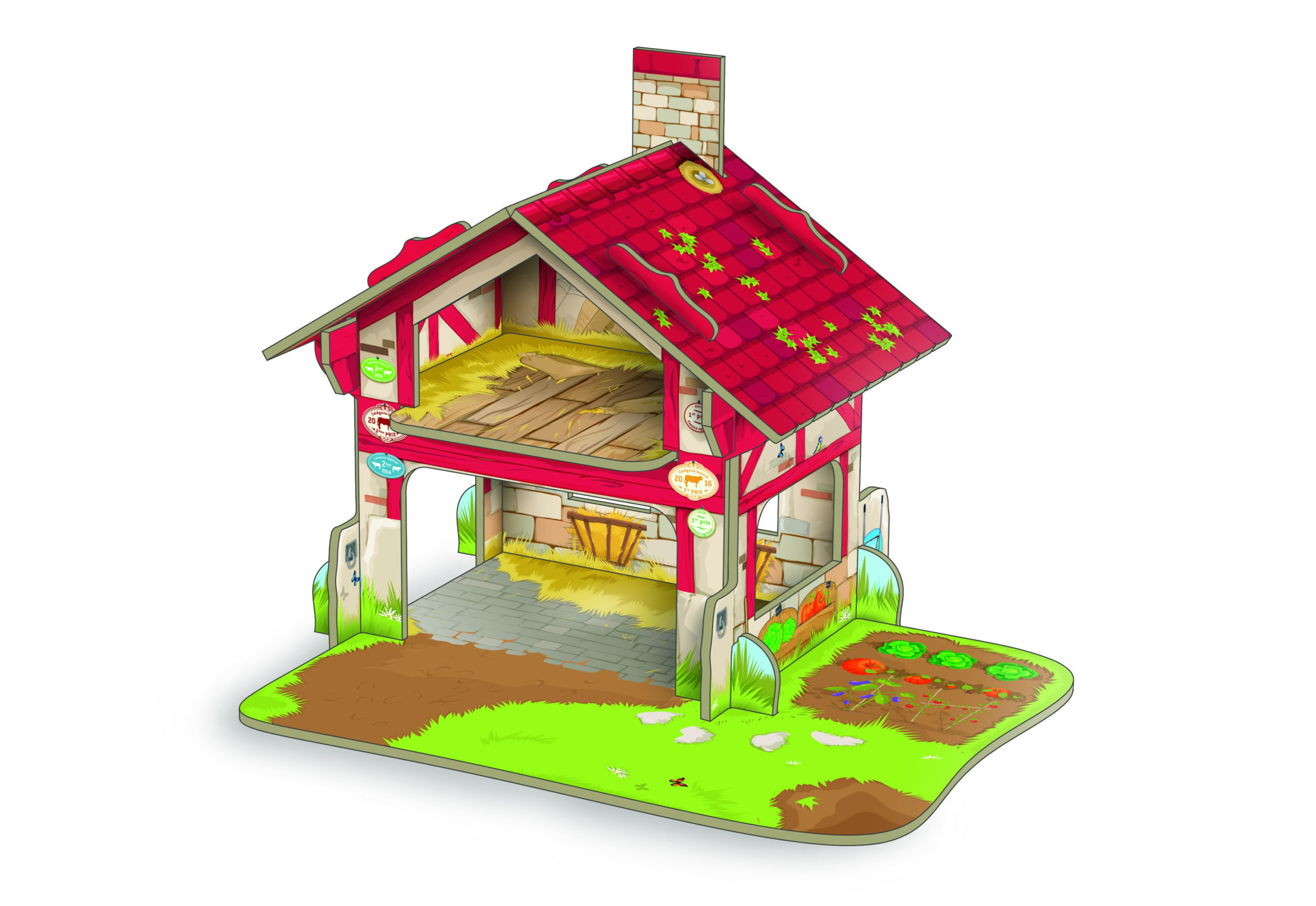 Mini Ferme en carton pour figurines Figurines Animaux de la ferme, Mini ferme, Papo, Bidiboule