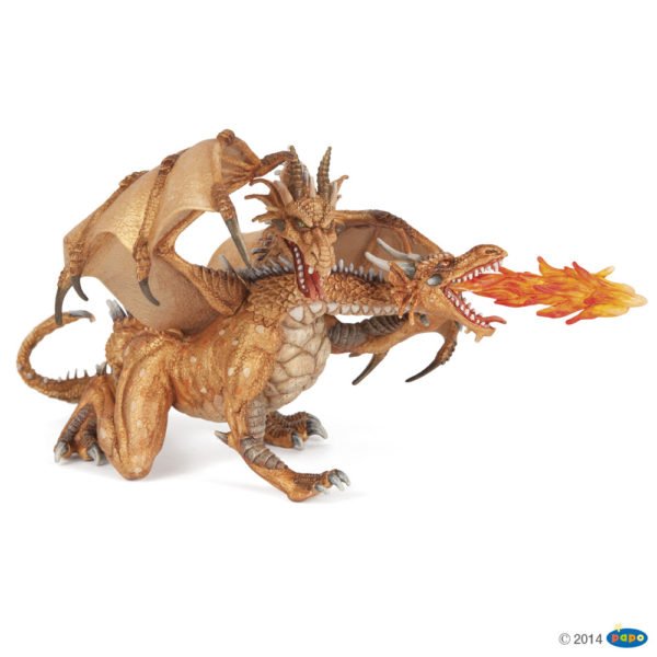 La figurine Dragon deux têtes or vous entraîne dans le Monde Fantastique où évoluent d'étranges créatures entre le monde imaginaire et le monde réel.