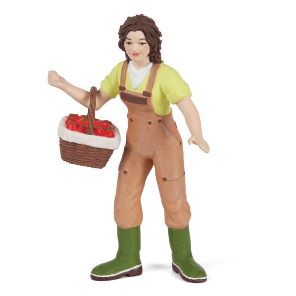 La figurine Fermière avec panier fait partie des personnages de la ferme que petits et grands auront plaisir à animer.