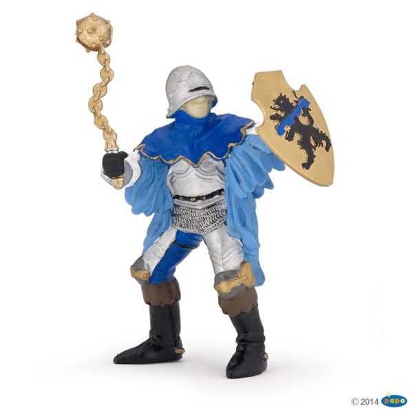La figurine Officier à la masse d'arme bleu vous entraîne au temps des châteaux forts et des chevaliers.