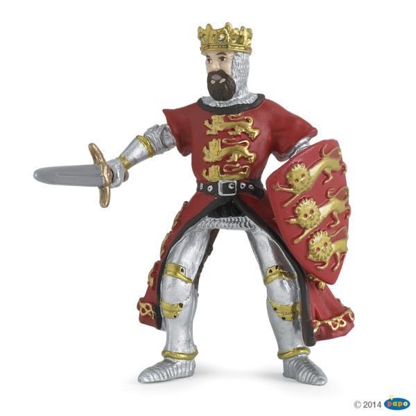 La figurine Roi Richard avec lance vous entraîne au temps des châteaux forts et des chevaliers