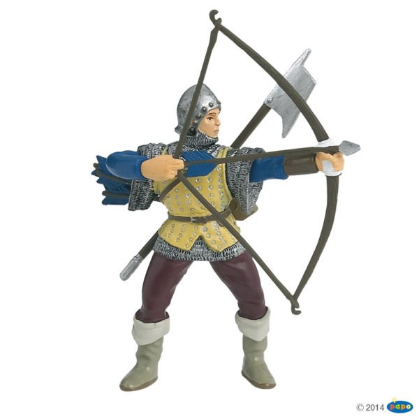 La figurine Archer bleu vous entraîne au temps des châteaux forts et des chevaliers.