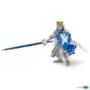 La figurine Roi au dragon bleu avec lance vous entraîne au temps des châteaux forts et des chevaliers.