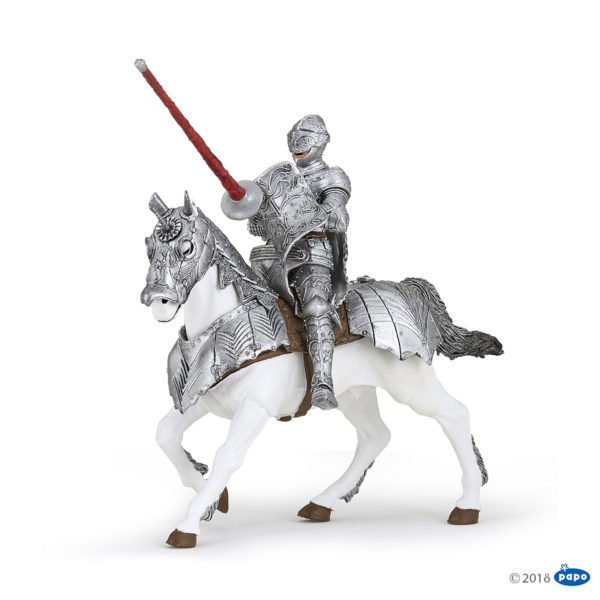 Les figurines Chevalier en armure et son cheval vous entraînent au temps des châteaux forts et des chevaliers.