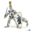 La figurine Maître des armes blanc licorne avec lance vous entraîne au temps des châteaux forts et des chevaliers.
