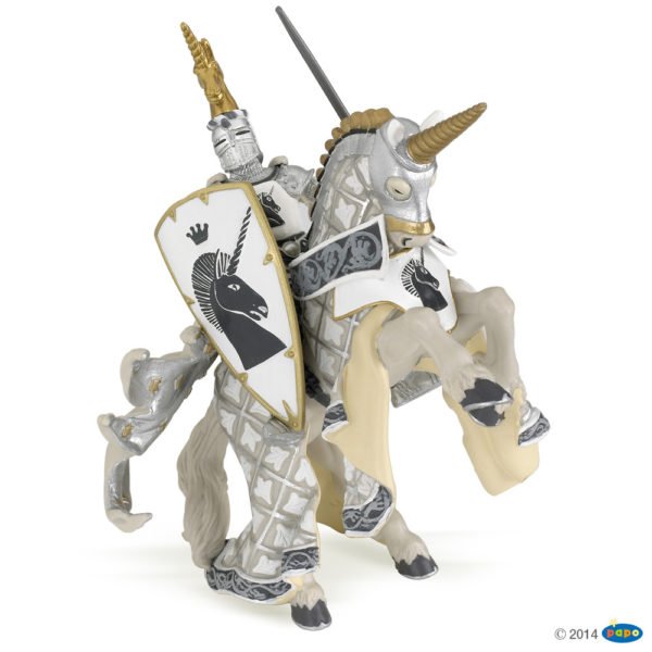 Les figurines Maître des armes cimier licorne et son cheval vous entraînent au temps des châteaux forts et des chevaliers.