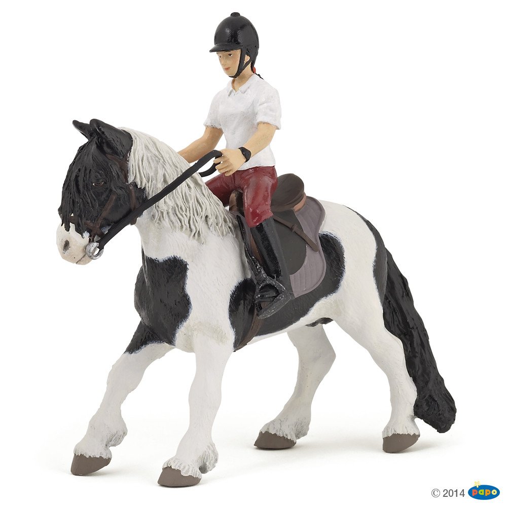 Figurines Chevaux, Jeune cavalière et son poney Figurines Chevaux, Jeune cavalière et son poney, Papo, Bidiboule