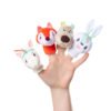 Quatre marionnettes à doigts sur le thème des animaux de la Forêt pour amuser Bébé