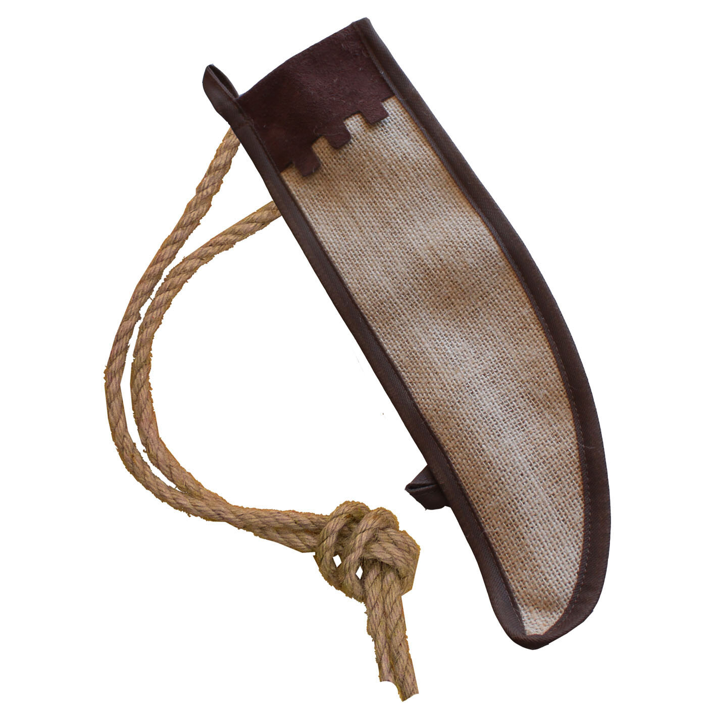 grand carquois en jute avec une corde pour l'attacher