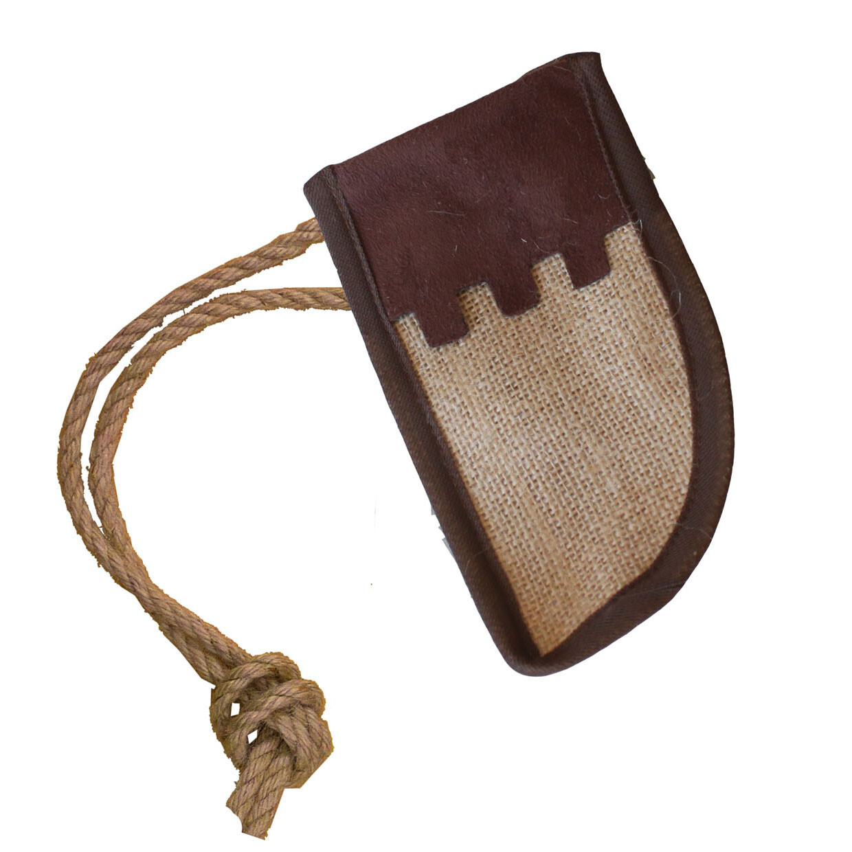 petit carquois en jute avec une corde pour l'attacher