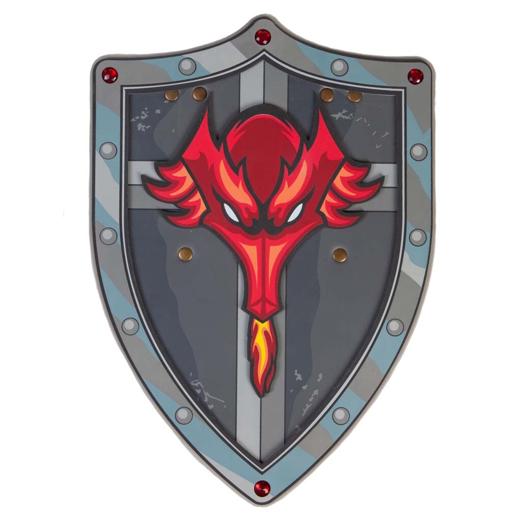 Bouclier gris avec dragon rouge