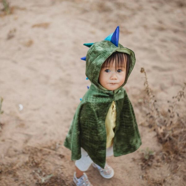 Cape de dragon portée par un enfant de face