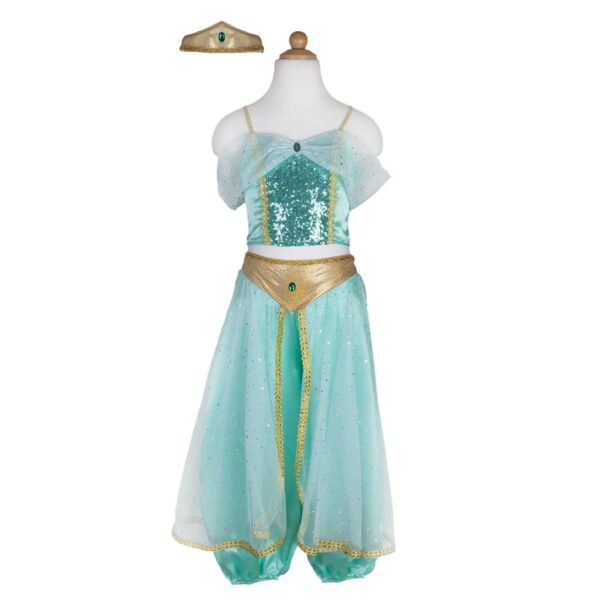 Robe de la princesse Jasmine de couleur turquoise