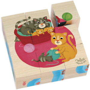 Cubes en bois puzzle Animaux