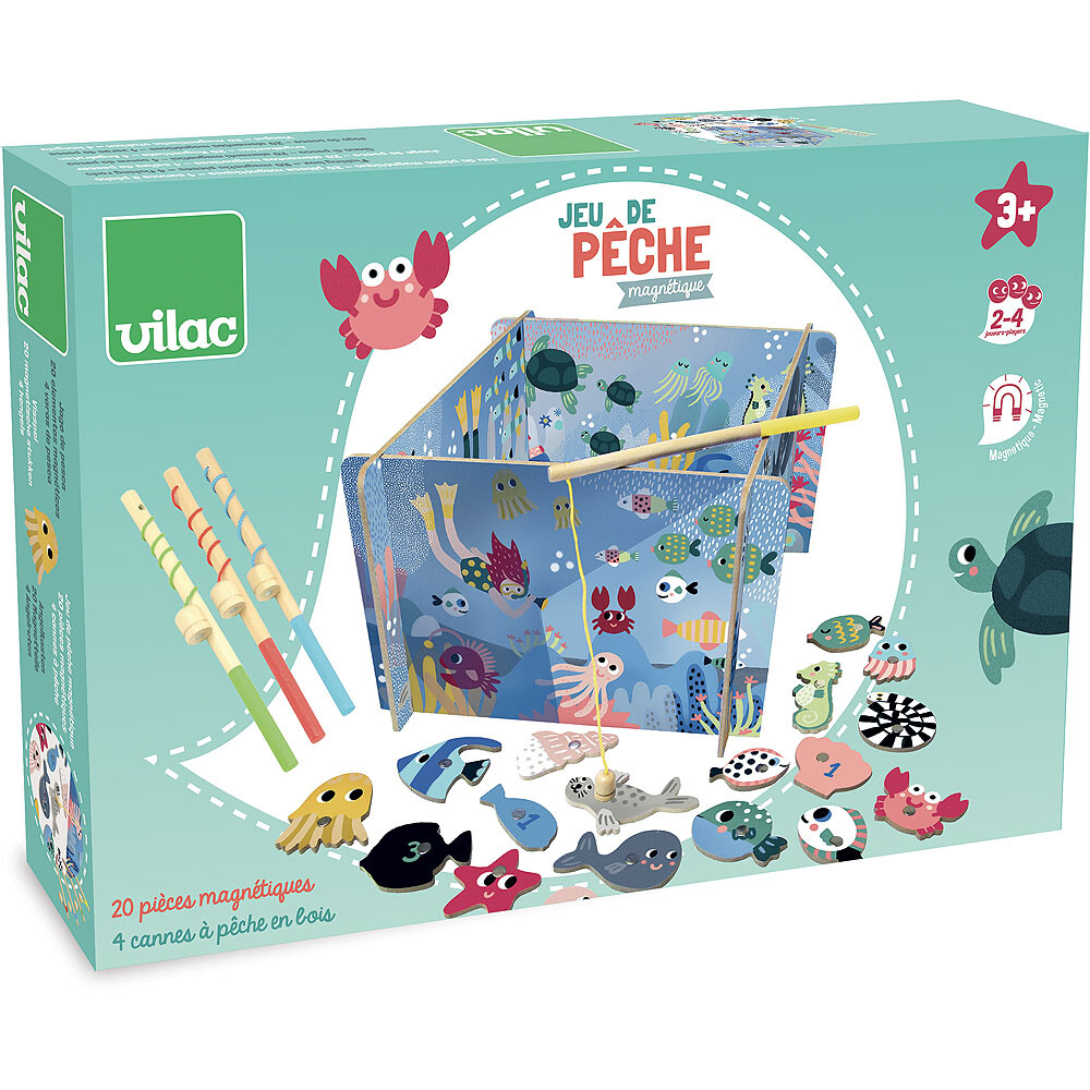 boite de la pêche magnétique en bois