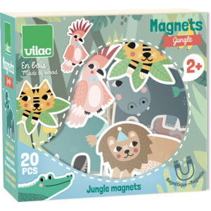 20 Magnets en bois “thème de la jungle”