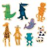 8 animaux magnétique du Crazy magnets en bois avec crocodile loup guépard girafe chèvre phoque grenouille et vache