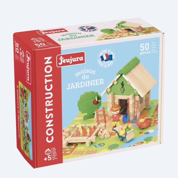 Le jeu de construction en bois la Maison du jardinier est une superbe maquette en bois naturel teinté constituée de 50 pièces 100% fabriquée en France.