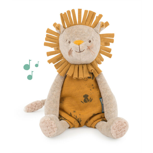 Un lion musical est un ami de choix pour aller au lit ! Cette peluche musicale est une de idée de cadeau à offrir aux bébés dès la naissance.