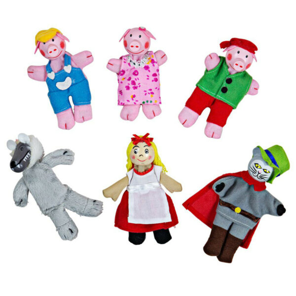Avec ces 6 marionnettes à doigts en bois et en tissu Chaperon Rouge, retrouvez le Petit Chaperon Rouge, le grand méchant Loup et d'autres personnages. 