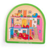 Chaque niveau du puzzle décrit un aspect de la maison : la façade, l'intérieur de la maison avec les différentes pièces meublées et décorées avec de belles couleurs vives.