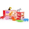 La boîte à formes camion safari est à la fois une magnifique boîte à formes en bois et un camion qui transporte des animaux aux belles couleurs vives !