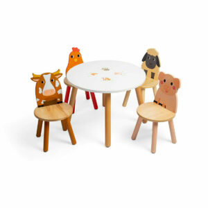 Table animal de la ferme en bois