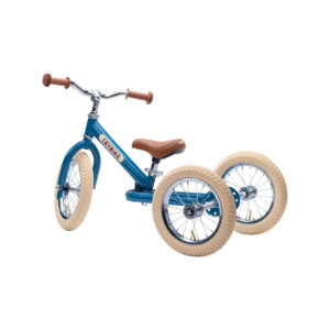Tricycle transformable en vélo draisienne bleu
