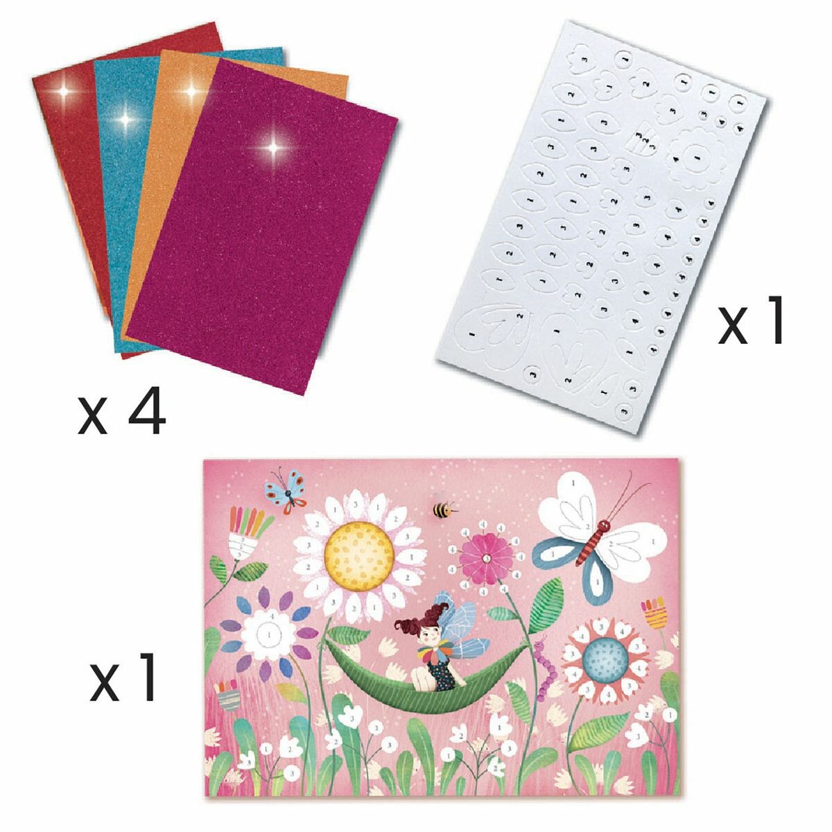 coffret très complet - 6 activités thème fées des stickers mousse