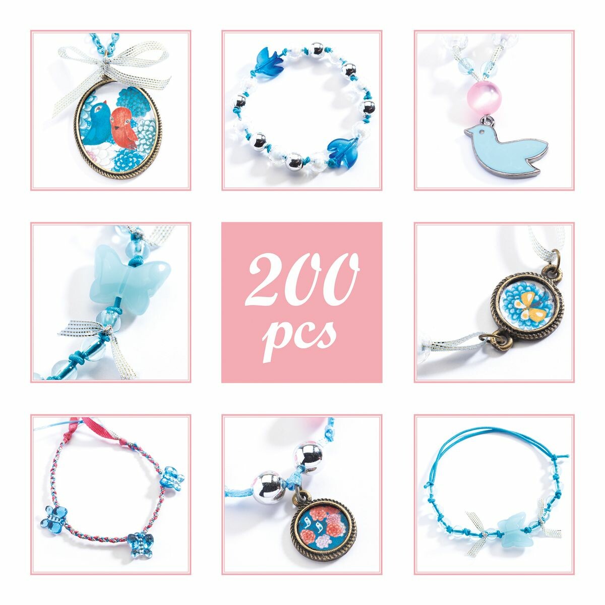 Pour créer de jolis bijoux colorés avec de beaux oiseaux et papillons en combinant les perles et rubans avec les petits accessoires de son choix