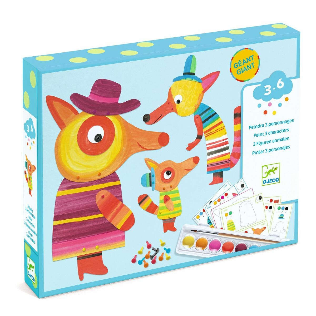-peinture-famille-renard- Un joli coffret de peinture pour décorer et reconstituer la famille renard