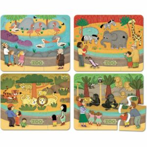 4 puzzles en bois : Thème Zoo