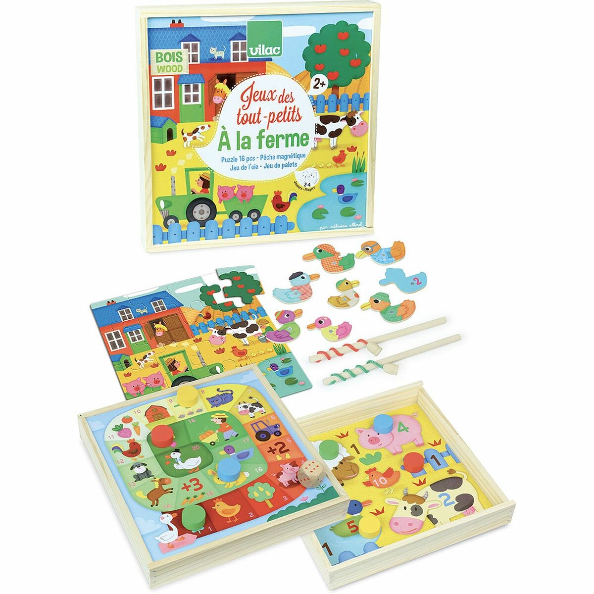 Puzzle éducatif en bois pour enfants, jeu 2 en 1 sur le thème des