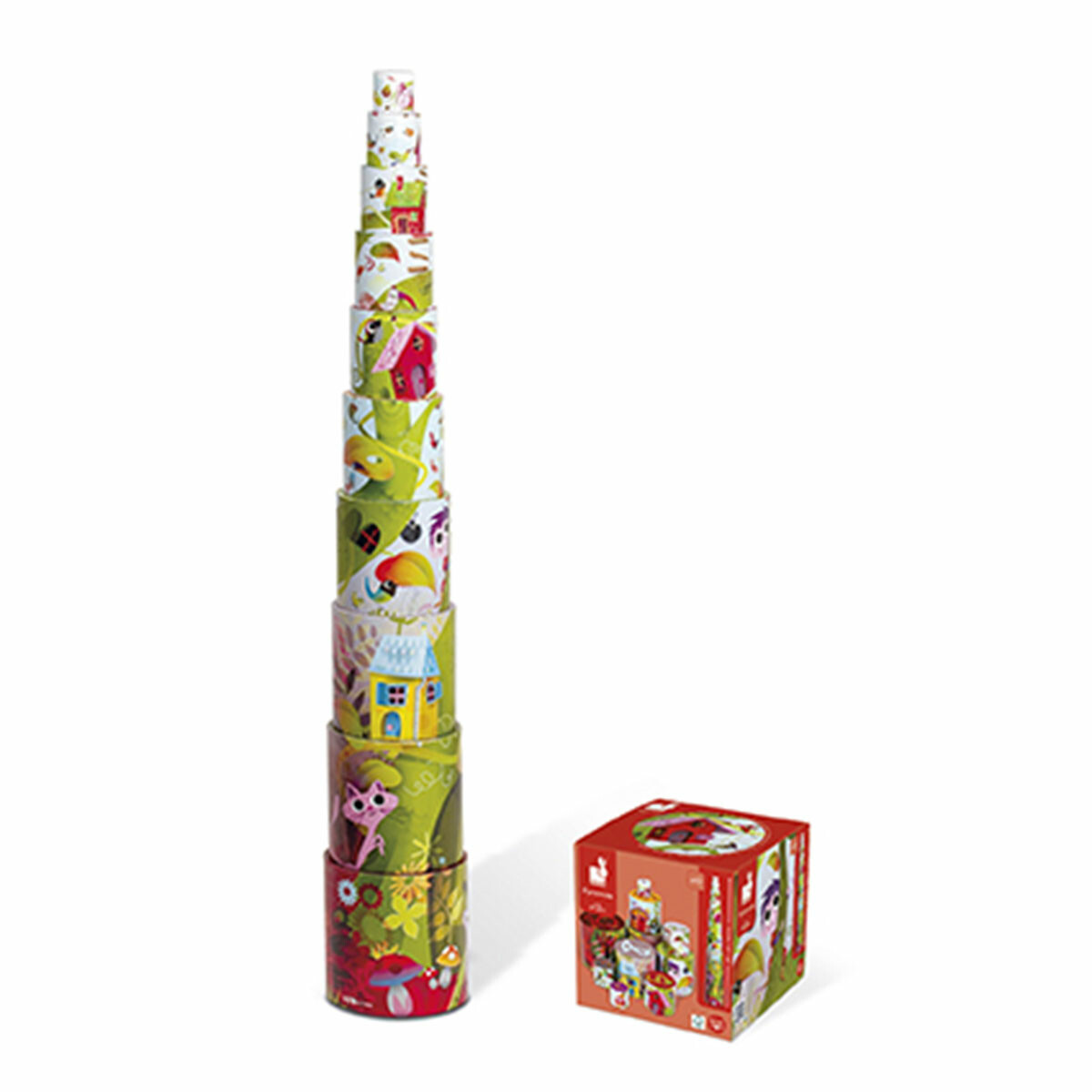 Il s'agit d'empiler les cubes les uns sur les autres. Pour s'aider, ils sont numérotés de 1 à 10. Ils permettent ainsi d'apprendre à compter en construisant la pyramide !