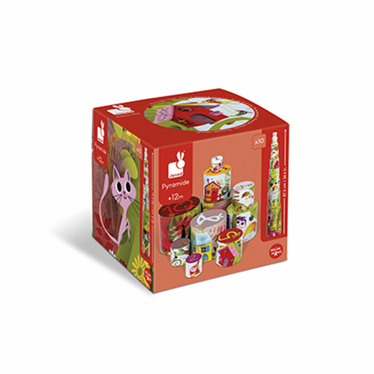 Les cubes en carton se rangent dans une jolie valisette avec une poignée en tissu. Pas d'excuse pour laisser sa chambre en désordre !