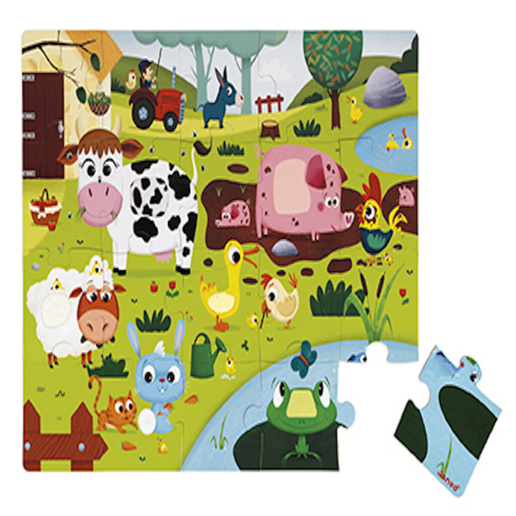Puzzle tactile Les Animaux de la ferme pour enfants dès 2 ans