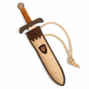 Épée rustique en bois 50 cm et fourreau