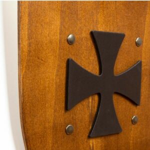 Bouclier rustique bois croix templiers 40 cm