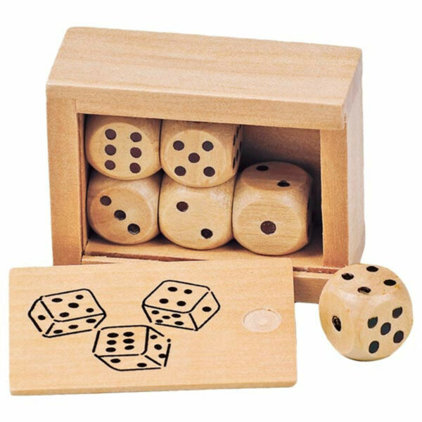 Avec cette boîte de 6 beaux dès en bois, plus question de tomber à court de dés au moment de jouer !