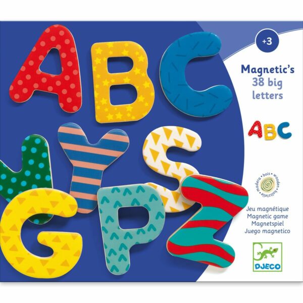 Les 38 lettres magnétiques en bois sont un excellent outil éducatif pour les enfants de 3 ans