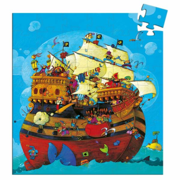 Découvrez Le puzzle bateau de Barberousse, un jeu éducatif en carton certifié FSC pour les enfants dès 5ans. un coffret de 36 pièces