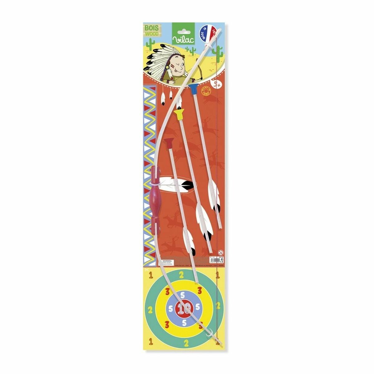 Arc-et-3-fleches-bois Arc et 3 flèches en bois + cible. Dès 5 ans