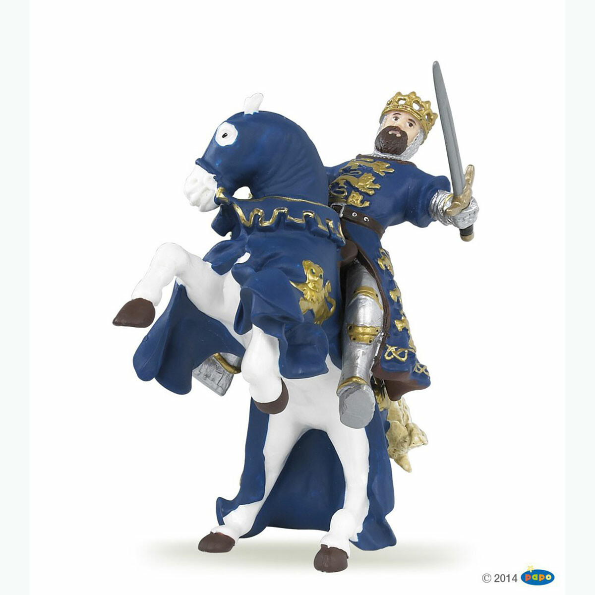 Le Chevalier monte indifféremment à cheval et tient aussi debout.